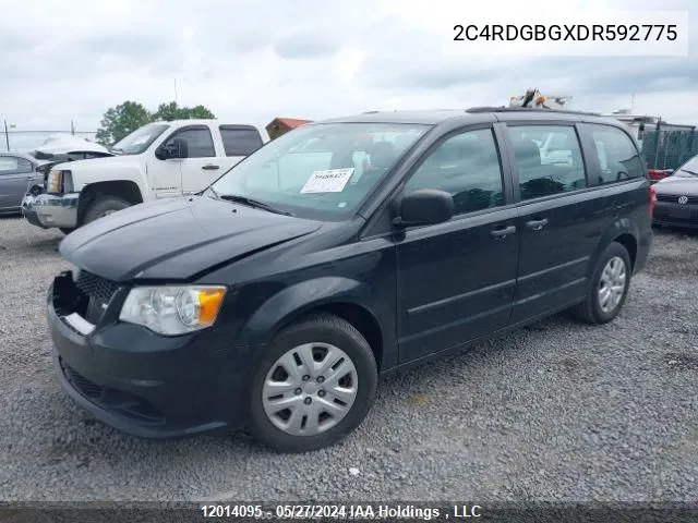 2013 Dodge Grand Caravan Se/Sxt VIN: 2C4RDGBGXDR592775 Lot: 12014095