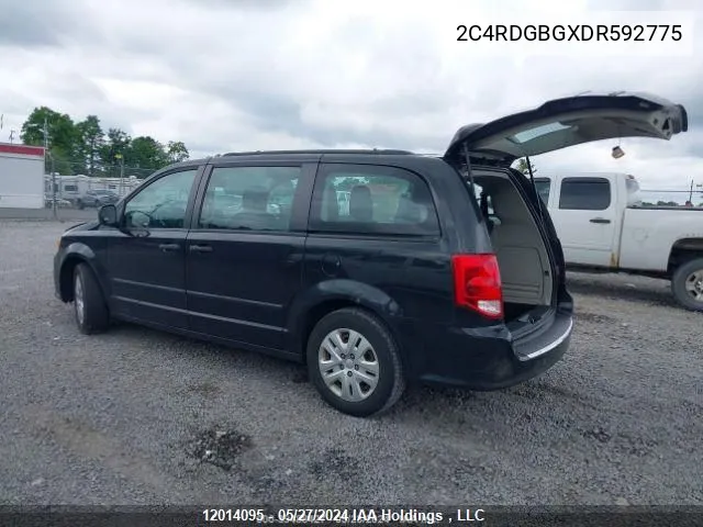 2013 Dodge Grand Caravan Se/Sxt VIN: 2C4RDGBGXDR592775 Lot: 12014095