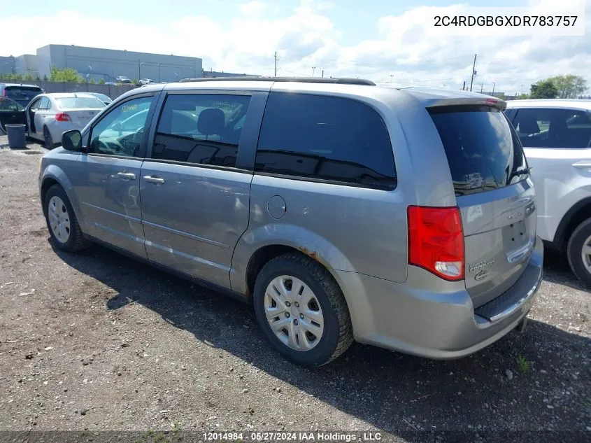 2013 Dodge Grand Caravan VIN: 2C4RDGBGXDR783757 Lot: 12014984