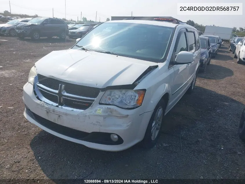 2013 Dodge Grand Caravan Crew VIN: 2C4RDGDG2DR568757 Lot: 12088594