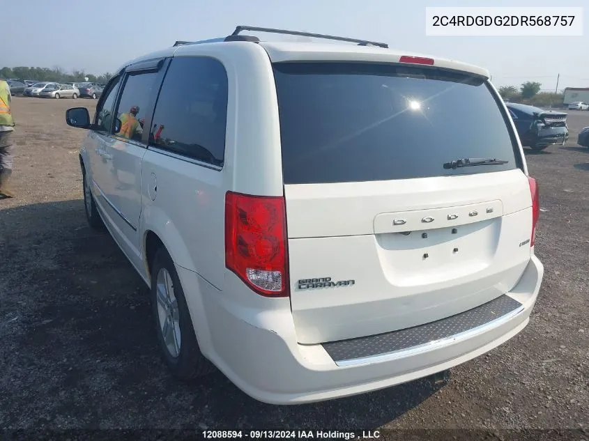 2013 Dodge Grand Caravan Crew VIN: 2C4RDGDG2DR568757 Lot: 12088594