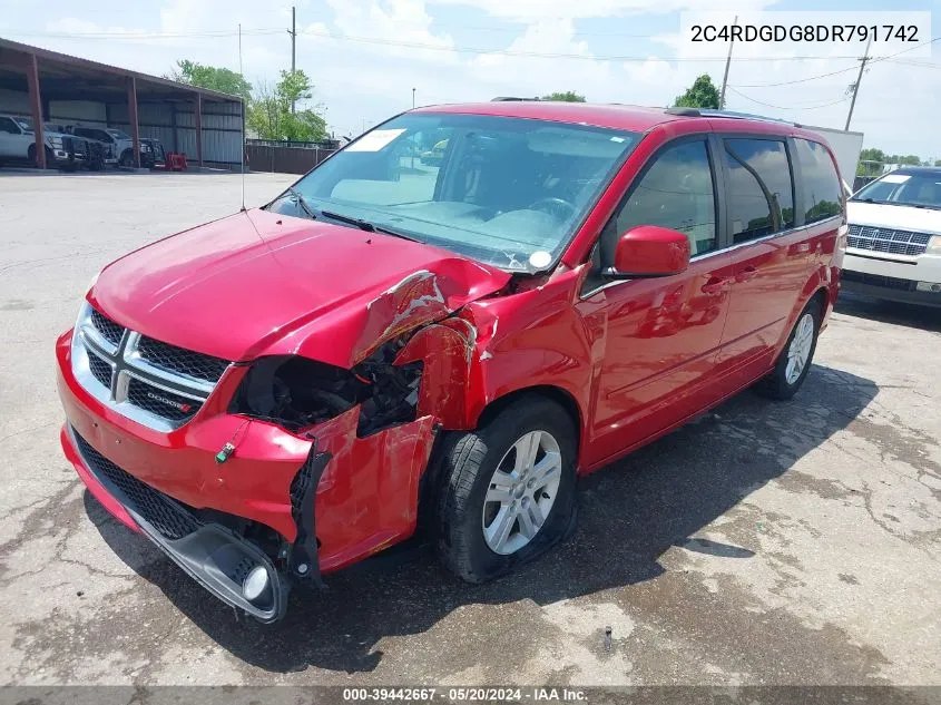 2013 Dodge Grand Caravan Crew VIN: 2C4RDGDG8DR791742 Lot: 39442667