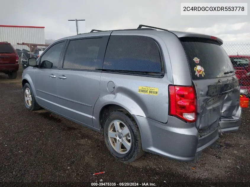 2013 Dodge Grand Caravan Sxt VIN: 2C4RDGCGXDR553778 Lot: 39475335