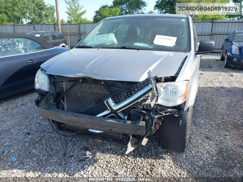 2013 Dodge Grand Caravan American Value Pkg VIN: 2C4RDGBG6DR819329 Lot: 39491861