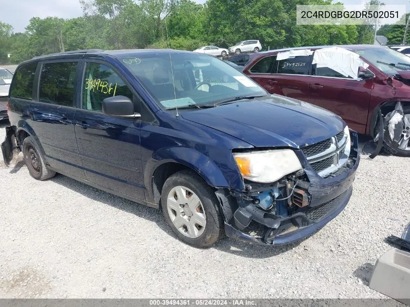 2013 Dodge Grand Caravan Se/Sxt VIN: 2C4RDGBG2DR502051 Lot: 39494361