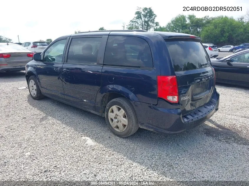 2C4RDGBG2DR502051 2013 Dodge Grand Caravan Se/Sxt