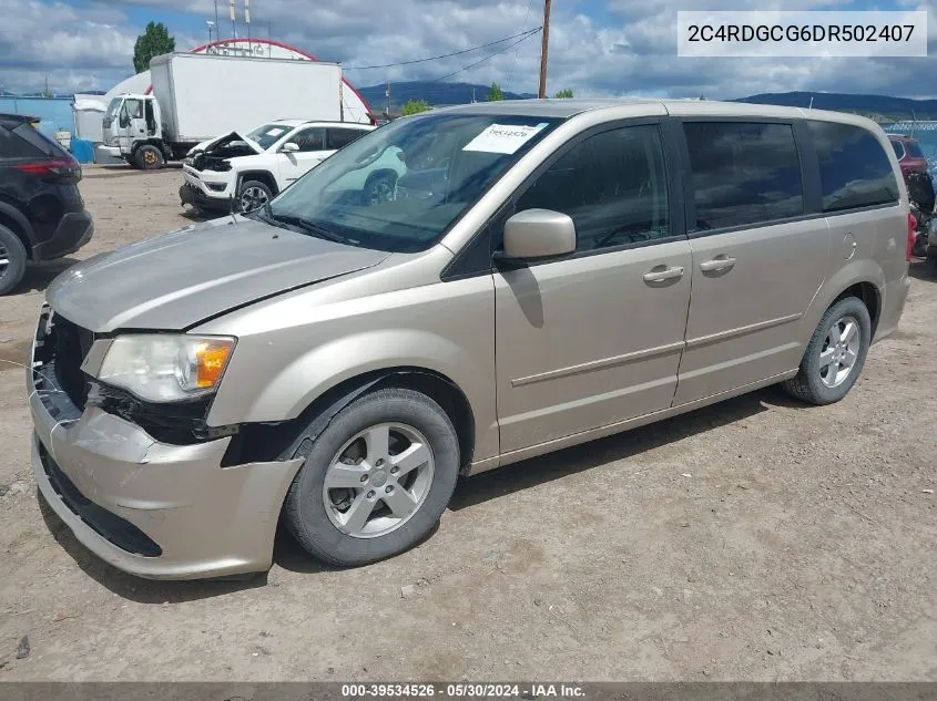 2013 Dodge Grand Caravan Sxt VIN: 2C4RDGCG6DR502407 Lot: 39534526