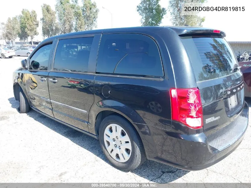 2013 Dodge Grand Caravan American Value Pkg VIN: 2C4RDGBG4DR819815 Lot: 39540700