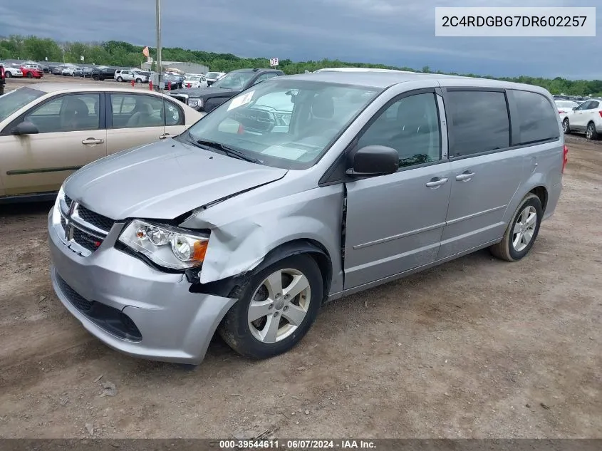 2013 Dodge Grand Caravan Se VIN: 2C4RDGBG7DR602257 Lot: 39544611