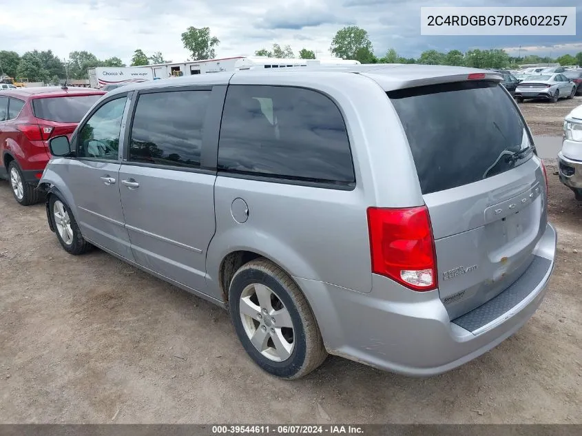 2013 Dodge Grand Caravan Se VIN: 2C4RDGBG7DR602257 Lot: 39544611