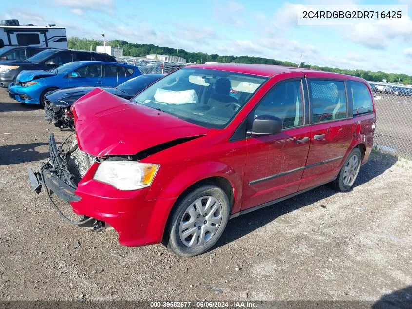 2013 Dodge Grand Caravan American Value Pkg VIN: 2C4RDGBG2DR716425 Lot: 39582677