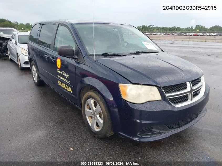 2C4RDGBG3DR542915 2013 Dodge Grand Caravan Se