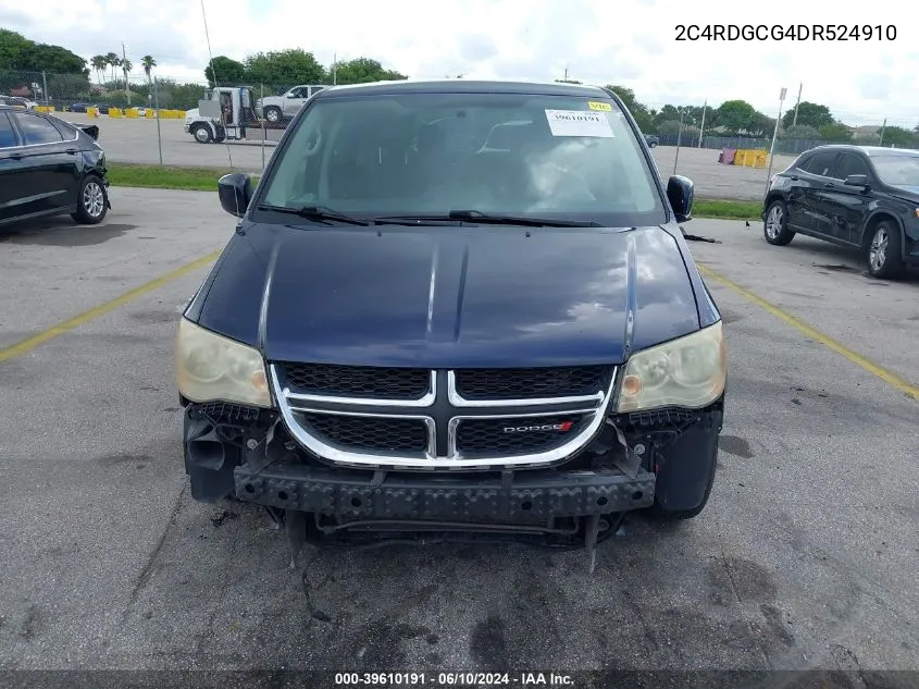 2013 Dodge Grand Caravan Sxt VIN: 2C4RDGCG4DR524910 Lot: 39610191