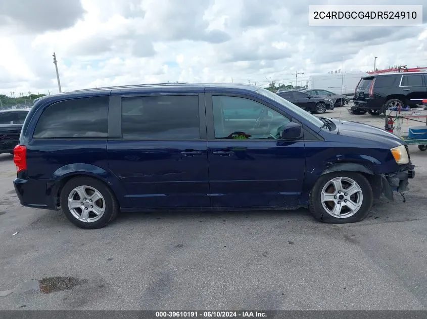 2013 Dodge Grand Caravan Sxt VIN: 2C4RDGCG4DR524910 Lot: 39610191