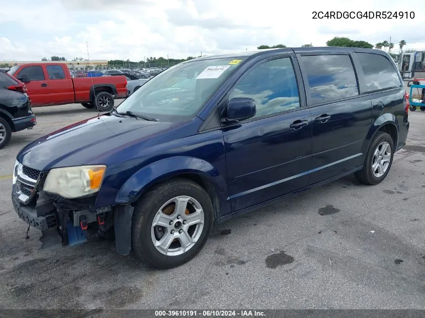 2013 Dodge Grand Caravan Sxt VIN: 2C4RDGCG4DR524910 Lot: 39610191