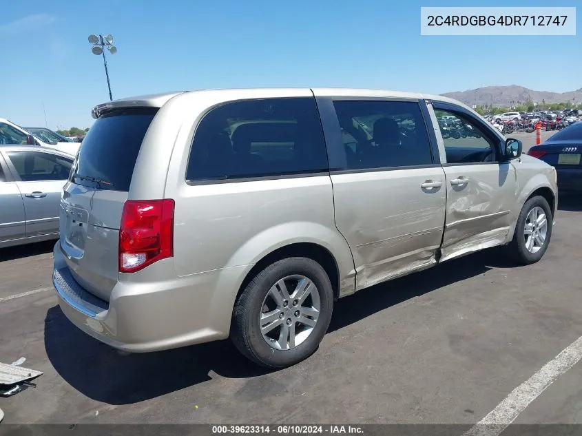 2013 Dodge Grand Caravan Se VIN: 2C4RDGBG4DR712747 Lot: 39623314