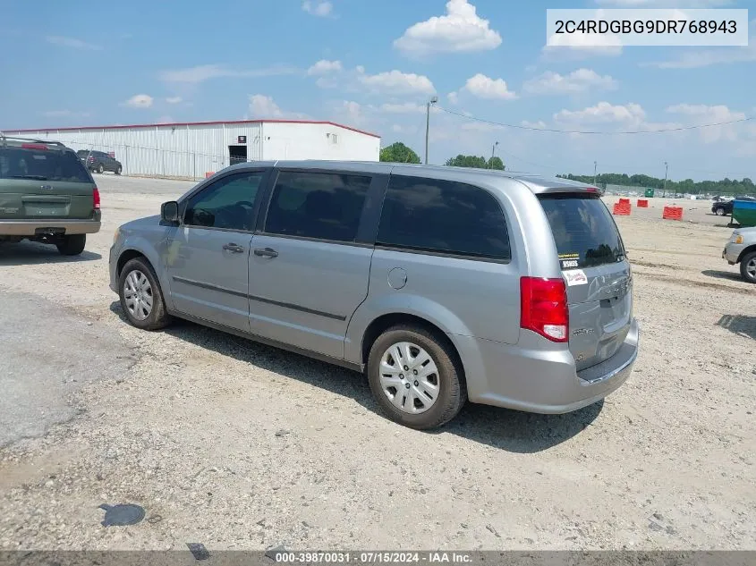 2013 Dodge Grand Caravan American Value Pkg VIN: 2C4RDGBG9DR768943 Lot: 39870031