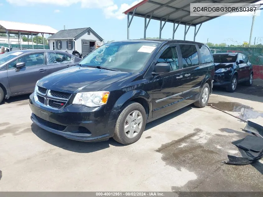 2013 Dodge Grand Caravan American Value Pkg VIN: 2C4RDGBG3DR680387 Lot: 40012951