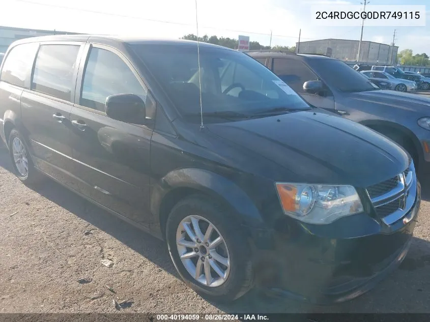 2013 Dodge Grand Caravan Sxt VIN: 2C4RDGCG0DR749115 Lot: 40194059