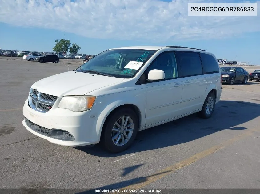 2013 Dodge Grand Caravan Sxt VIN: 2C4RDGCG6DR786833 Lot: 40194790