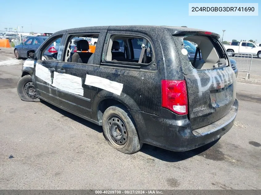 2013 Dodge Grand Caravan American Value Pkg VIN: 2C4RDGBG3DR741690 Lot: 40209708