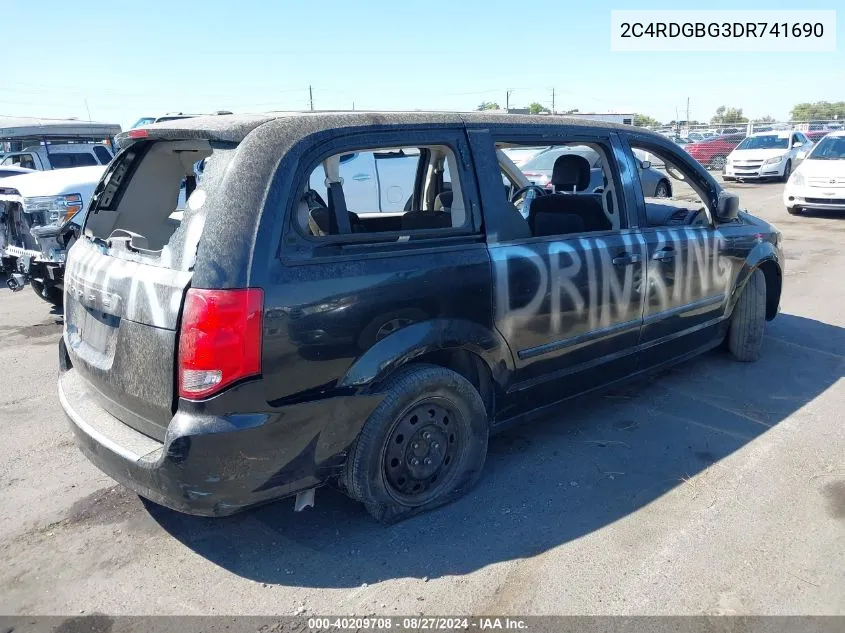 2013 Dodge Grand Caravan American Value Pkg VIN: 2C4RDGBG3DR741690 Lot: 40209708