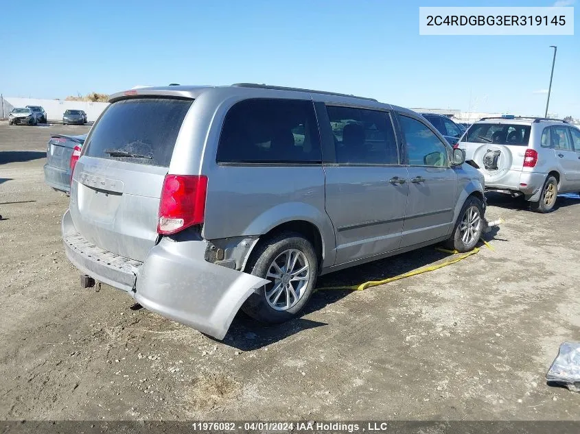 2014 Dodge Grand Caravan Se/Sxt VIN: 2C4RDGBG3ER319145 Lot: 11976082