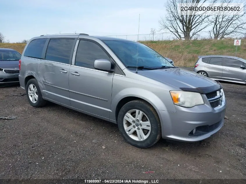 2014 Dodge Grand Caravan Crew VIN: 2C4RDGDG6ER380602 Lot: 11988997