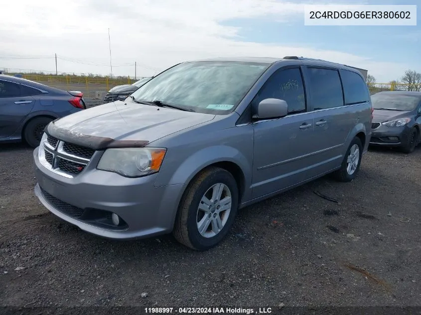 2014 Dodge Grand Caravan Crew VIN: 2C4RDGDG6ER380602 Lot: 11988997