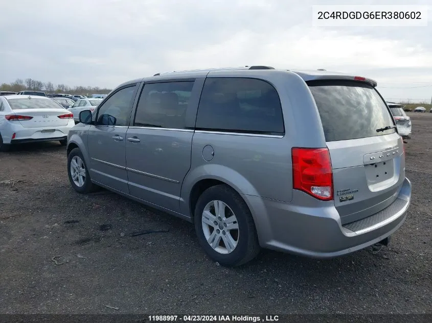 2014 Dodge Grand Caravan Crew VIN: 2C4RDGDG6ER380602 Lot: 11988997