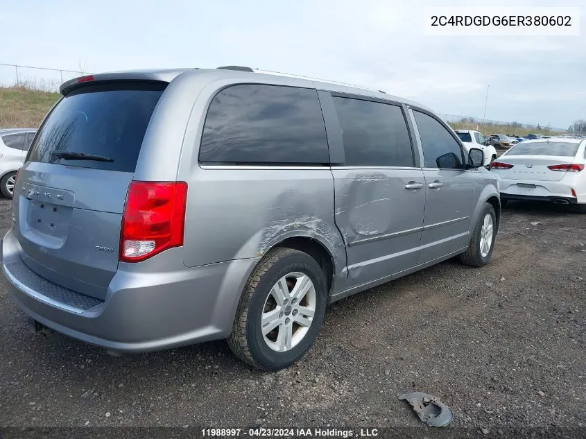 2014 Dodge Grand Caravan Crew VIN: 2C4RDGDG6ER380602 Lot: 11988997