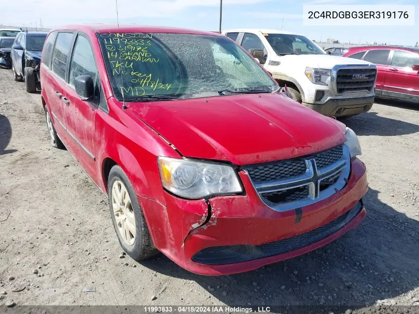 2014 Dodge Grand Caravan Se/Sxt VIN: 2C4RDGBG3ER319176 Lot: 11993833