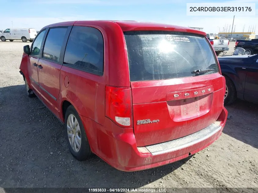 2014 Dodge Grand Caravan Se/Sxt VIN: 2C4RDGBG3ER319176 Lot: 11993833