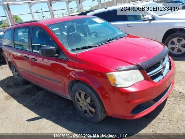 2014 Dodge Grand Caravan VIN: 2C4RDGBG0ER233419 Lot: 12003639