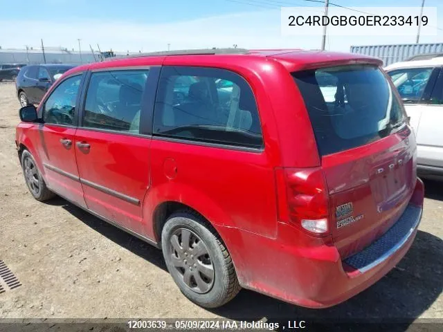 2014 Dodge Grand Caravan VIN: 2C4RDGBG0ER233419 Lot: 12003639