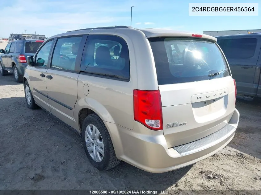 2014 Dodge Grand Caravan Se VIN: 2C4RDGBG6ER456564 Lot: 12006588