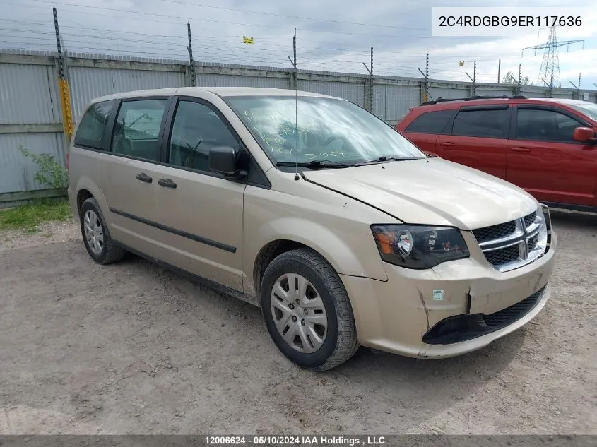 2014 Dodge Grand Caravan Se VIN: 2C4RDGBG9ER117636 Lot: 12006624