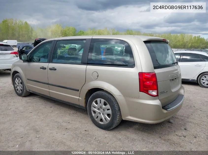 2C4RDGBG9ER117636 2014 Dodge Grand Caravan Se