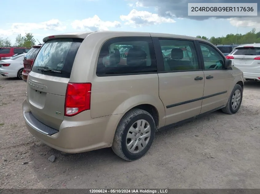 2C4RDGBG9ER117636 2014 Dodge Grand Caravan Se