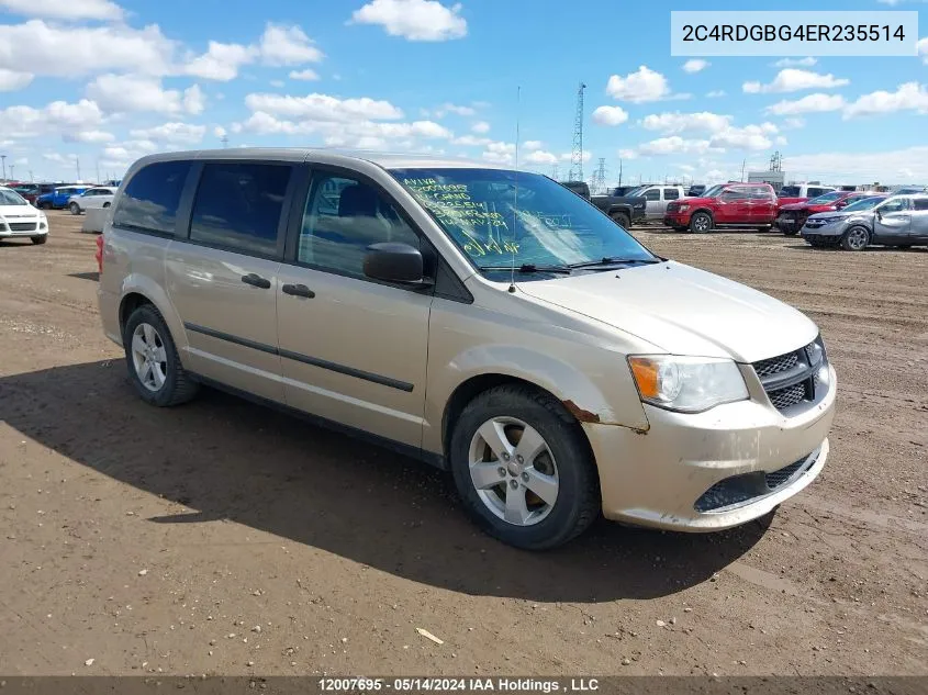 2C4RDGBG4ER235514 2014 Dodge Grand Caravan Se/Sxt