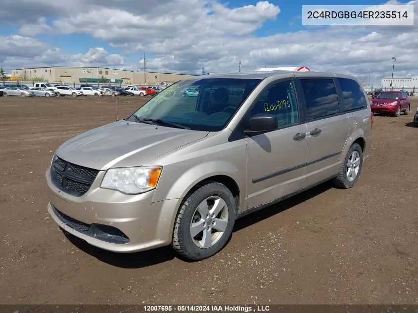 2C4RDGBG4ER235514 2014 Dodge Grand Caravan Se/Sxt