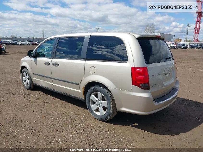 2014 Dodge Grand Caravan Se/Sxt VIN: 2C4RDGBG4ER235514 Lot: 12007695