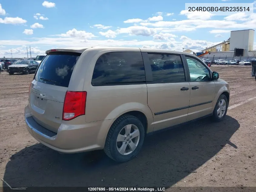 2C4RDGBG4ER235514 2014 Dodge Grand Caravan Se/Sxt