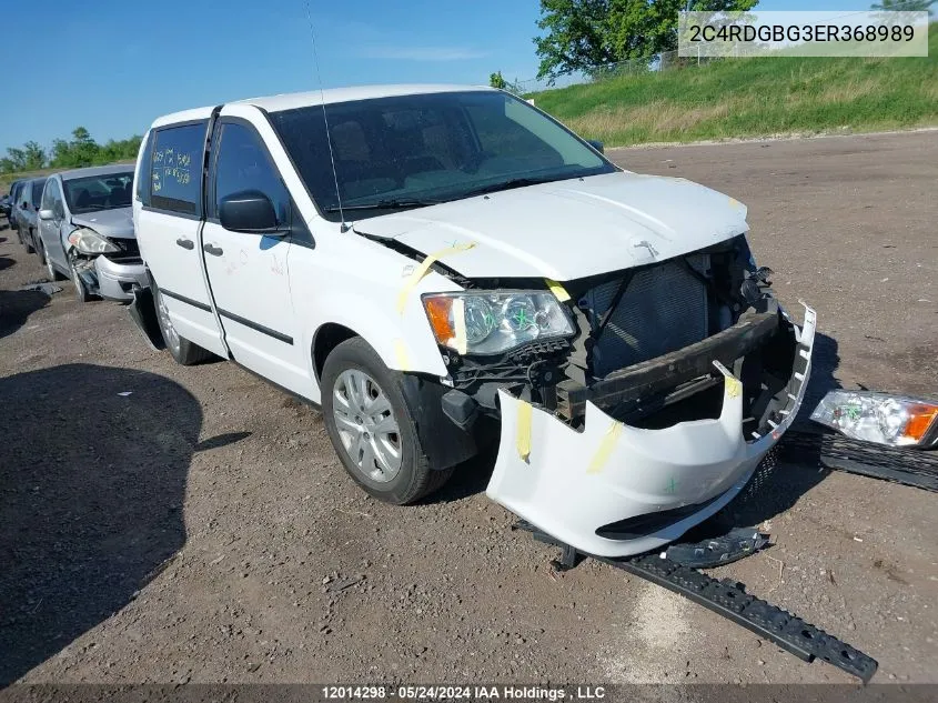 2014 Dodge Grand Caravan Se/Sxt VIN: 2C4RDGBG3ER368989 Lot: 12014298