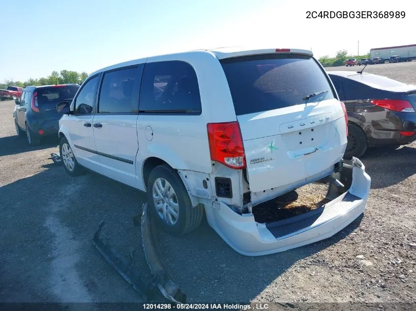 2C4RDGBG3ER368989 2014 Dodge Grand Caravan Se/Sxt