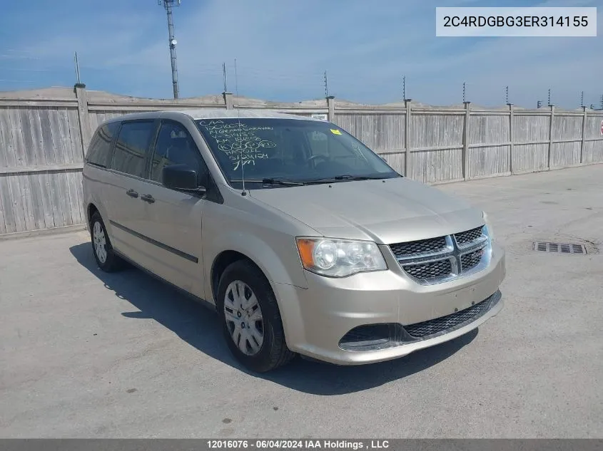 2C4RDGBG3ER314155 2014 Dodge Grand Caravan Se