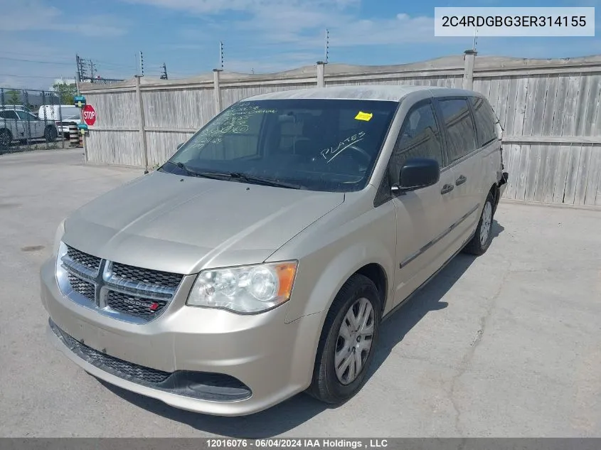 2C4RDGBG3ER314155 2014 Dodge Grand Caravan Se