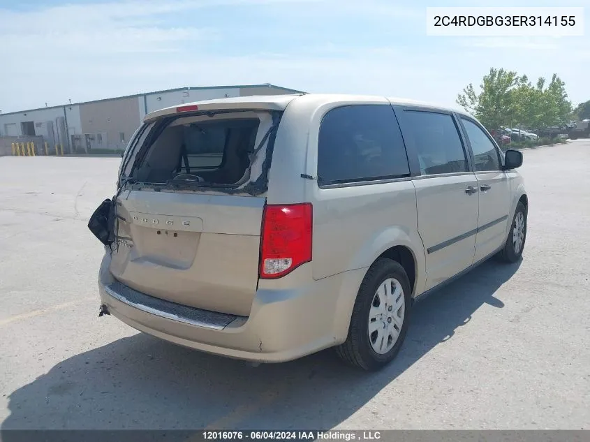 2C4RDGBG3ER314155 2014 Dodge Grand Caravan Se