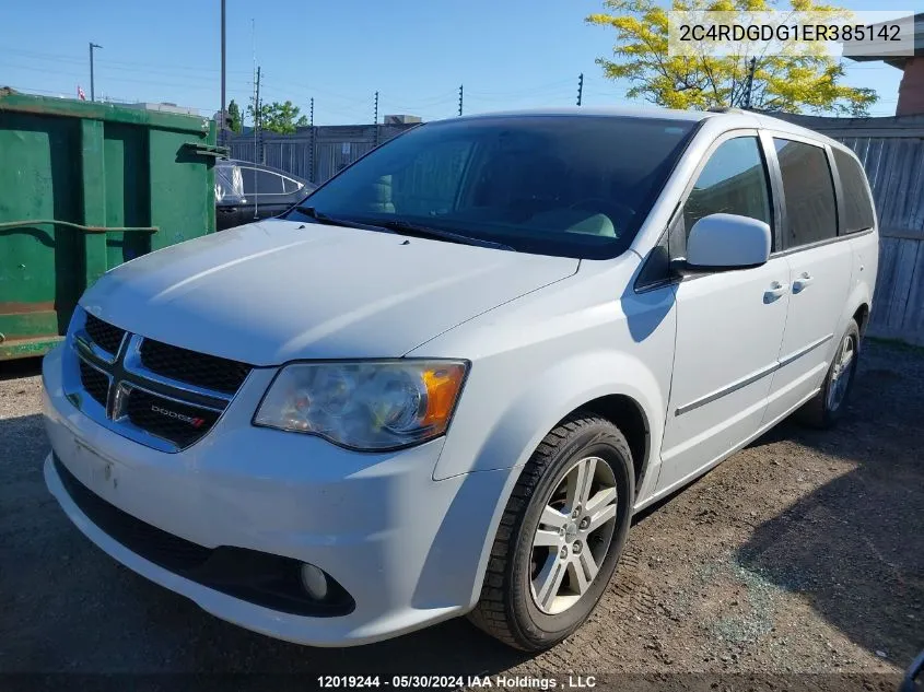 2014 Dodge Grand Caravan Crew VIN: 2C4RDGDG1ER385142 Lot: 12019244