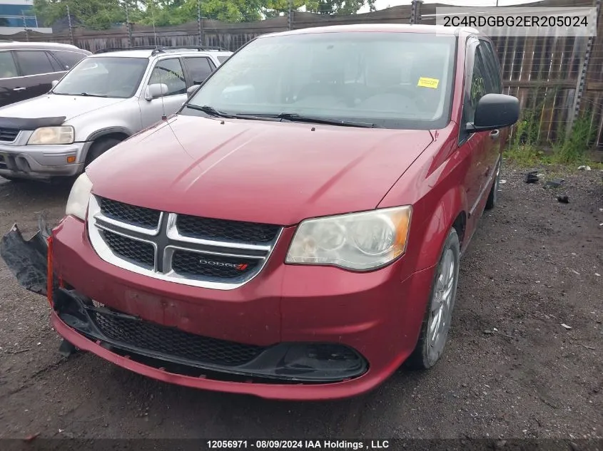 2014 Dodge Grand Caravan Se/Sxt VIN: 2C4RDGBG2ER205024 Lot: 12056971